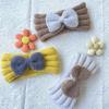 Autumn and winter warm children's contrasting color knitted wool hair accessories, baby solid color bow headscarf, baby headband