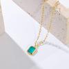 Vintage Emerald Pendant Necklace 18K Gold Titanium Steel Necklace Temperament Autumn And Winter Necklace Color Retention