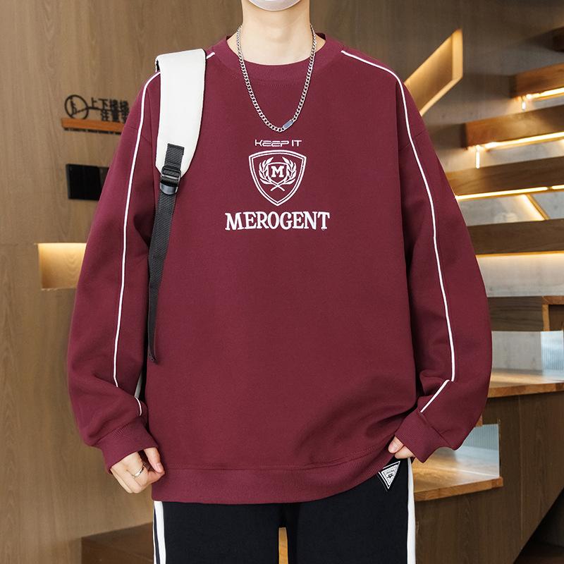 Autumn Crew Neck Sweater Boys Junior High School Students Long Sleeve T-Shirt Teen Handsome Older Kids Men's Top