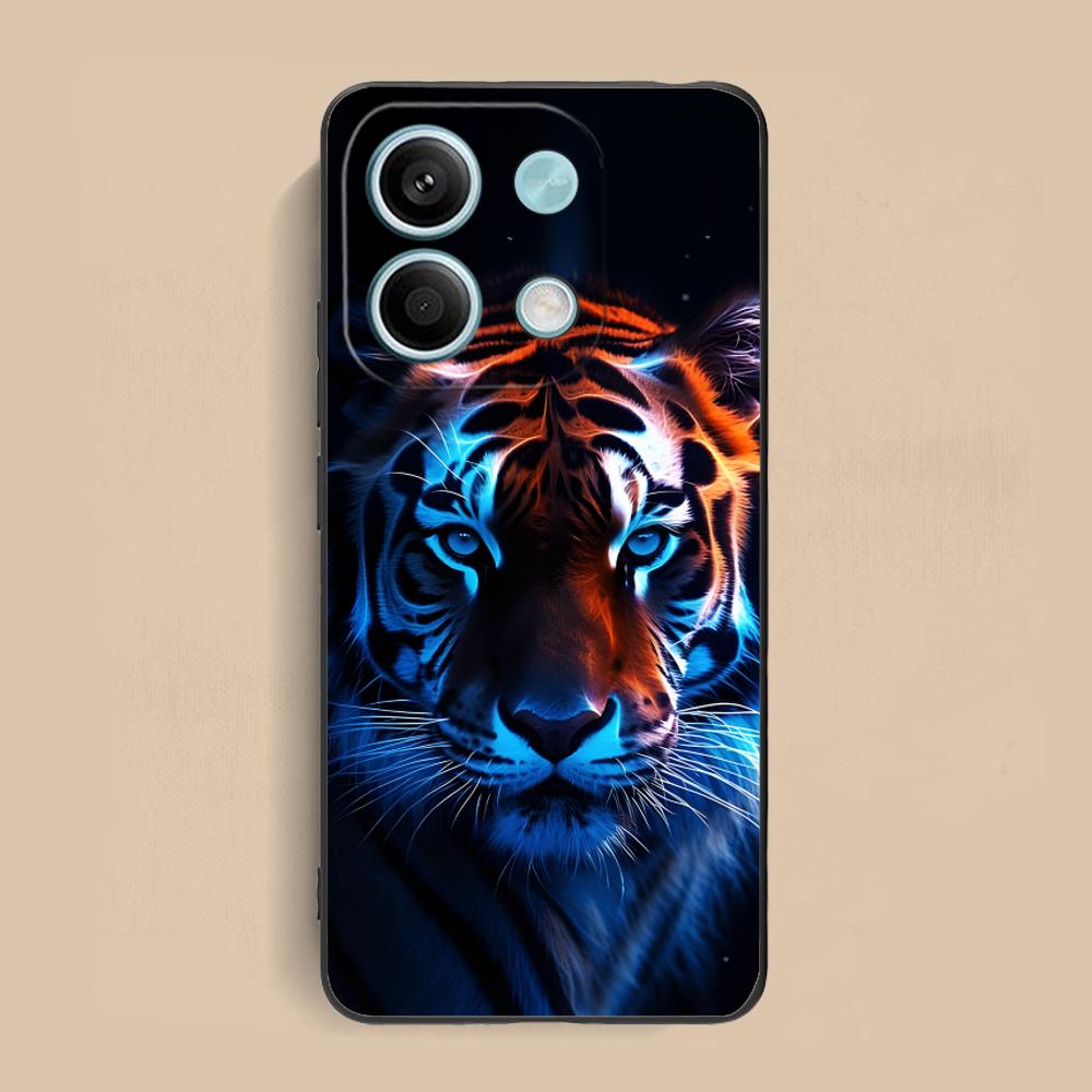 Tiger Neon Mobile Cell Phone Case for Xiaomi Redmi Note 14 13 12 11 S Pro Plus 4G 5G Colorful Printing Cover Pretty Cover Luxury