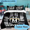 Custom Name Juventus Emblem Bedding Set 3pcs, Bedding Set Including 1pc Duvet Cover And 2pcs Pillowcases for Bedroom, Dormitory Gift