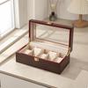 Watch Storage Box Lumber with Window 5Slot Organizer for Collectors, Dresser