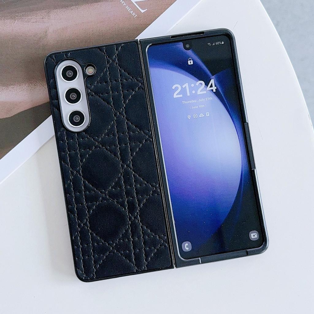 For Samsung Galaxy Z Fold6 5G Case Two-Piece Leather Coated PC Phone Cover Stitching Pattern