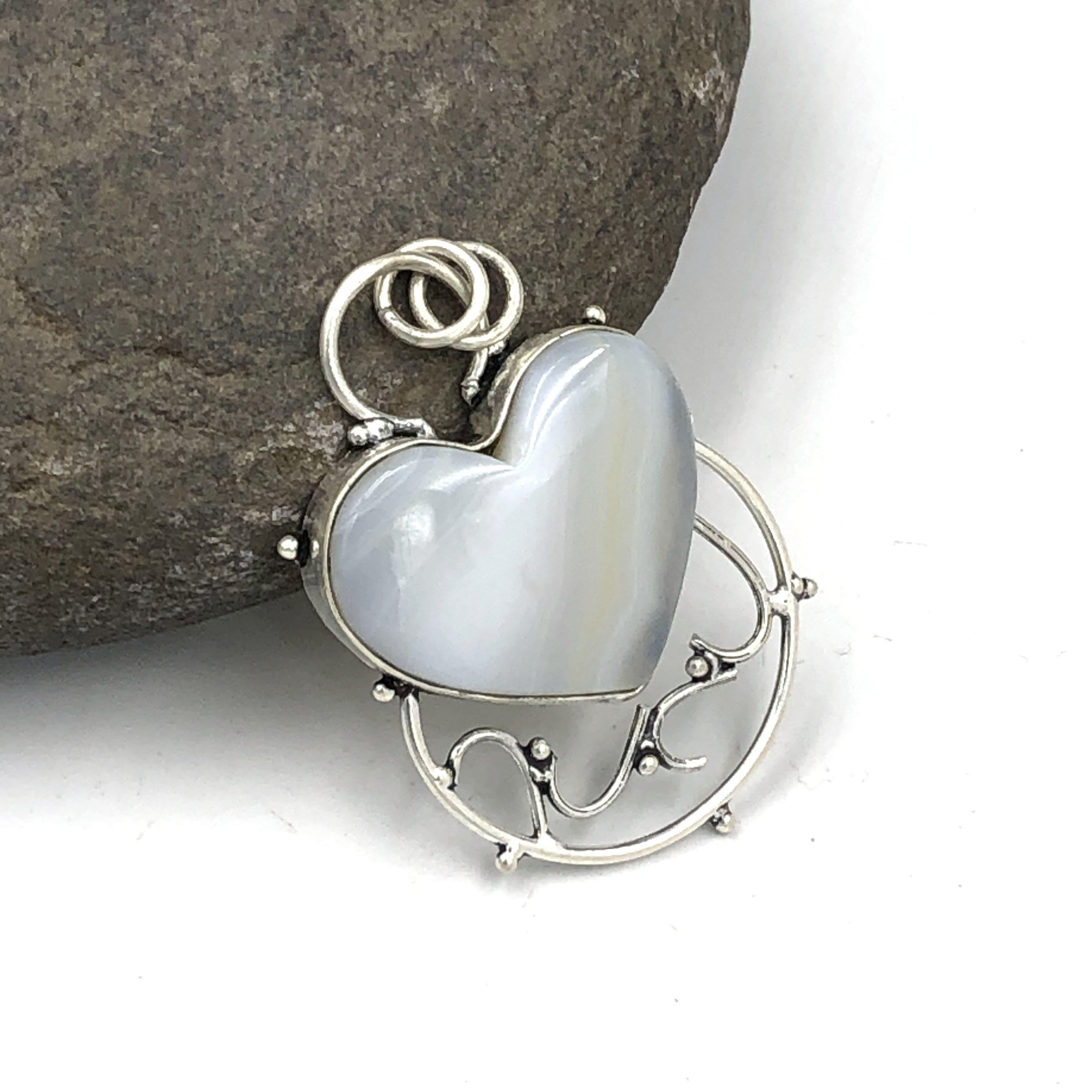 Natural Botswana Agate Gemstone 925 Sterling Silver Jewelry  Pendant 1.76  AJP-159