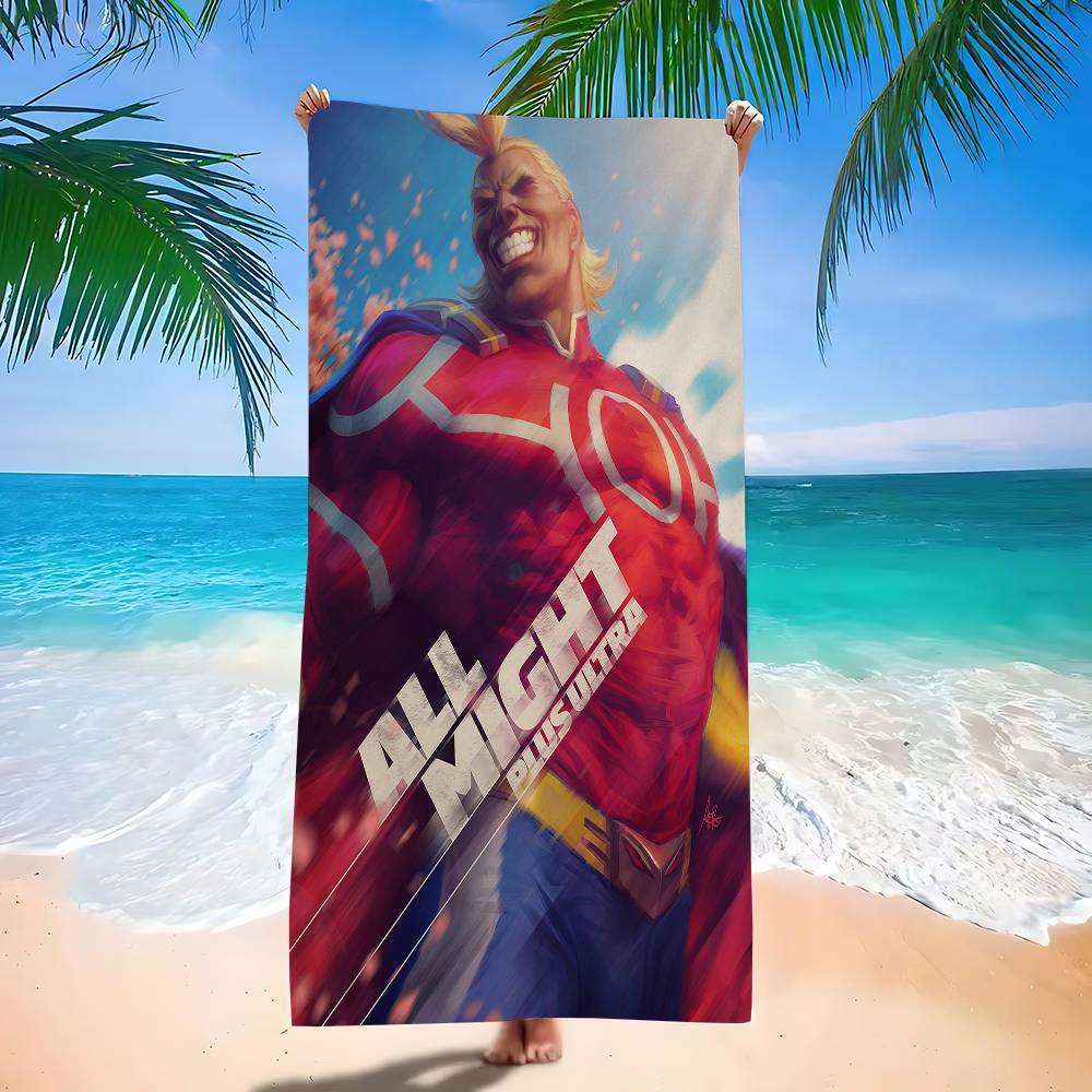 All Might My Hero Academia Bath Towel Microfiber Soft Water Absorbing Breathable For Girl Kids Decorative Cartoon Beach Towel