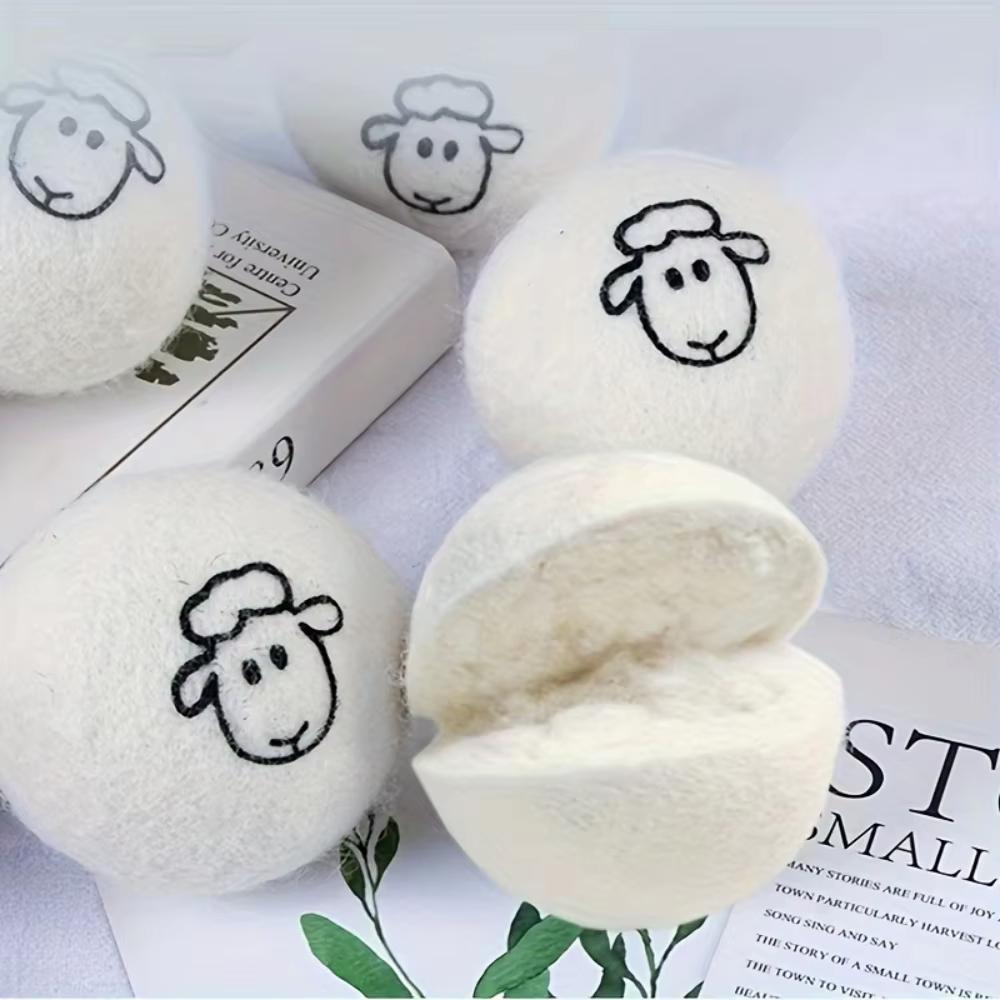 1-12pc 5/7cm Reusable Wool Laundry Dryer Ball Anti Winding Anti Wrinkle Cleaning Product Softener Laundry Quick-Dry Drying Balls