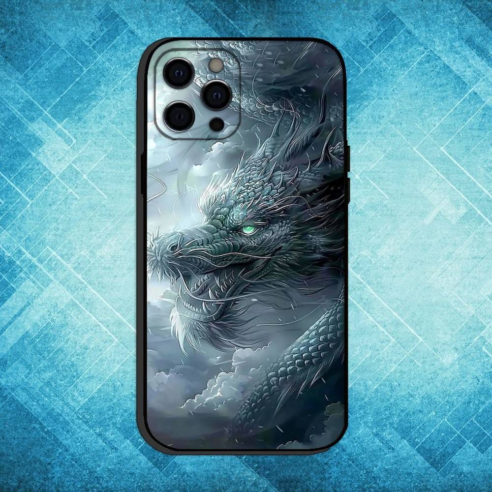 

China Dragon Phone Case For iPhone17,16,15,14,13,12,11 Plus,Pro Max Soft Black Cover iPhone16se4