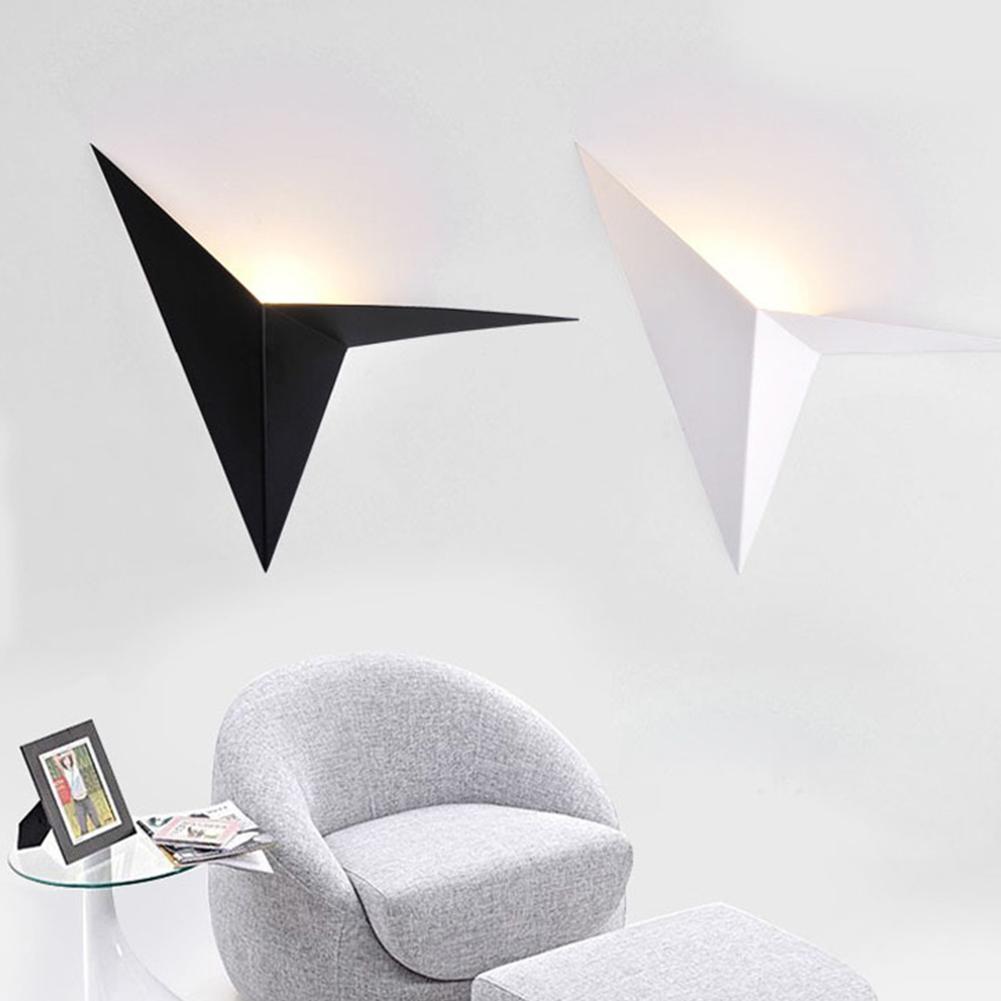 Modern LED Wall Lamp Indoor Creative Triangle Light Simple Bedroom Sanctum Aisle Stair Lighting Warm White Light