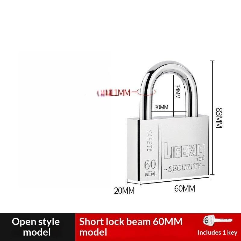 1 Pcs High Security Stainless Steel Keyed Alike Padlocks Cut Resistant Shackle For Gates Lockers Warehouse