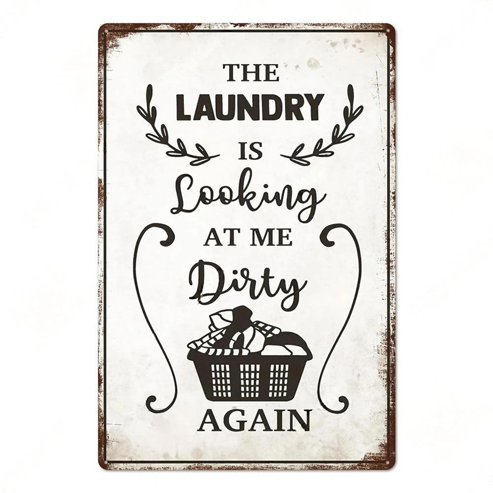 Laundry Vintage Metal Posters Tin Signs Decor Funny Metal Plaque Pin Up Girl Home Wall Art Painting