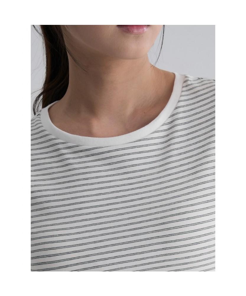 8SECONDS Color Block Stripe Lecture Short Sleeve T-Shirt Ivory