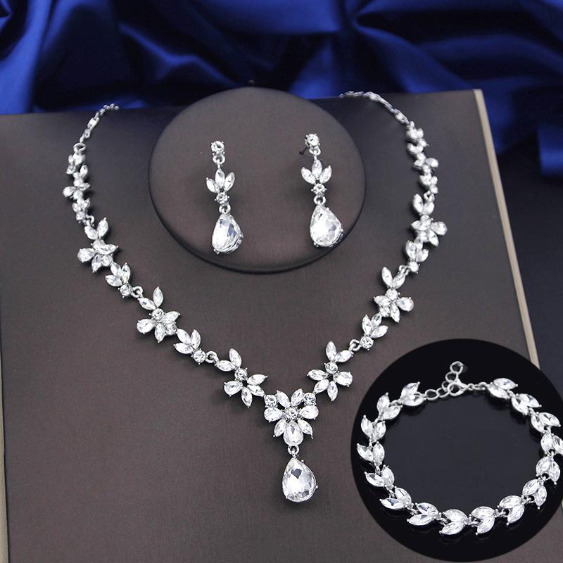 3 ks limetkově zelených sad šperků pro ženy Módní náušnice Náramky Choker Náhrdelník Set Ples Svatba Svatba Šperky Doplňky