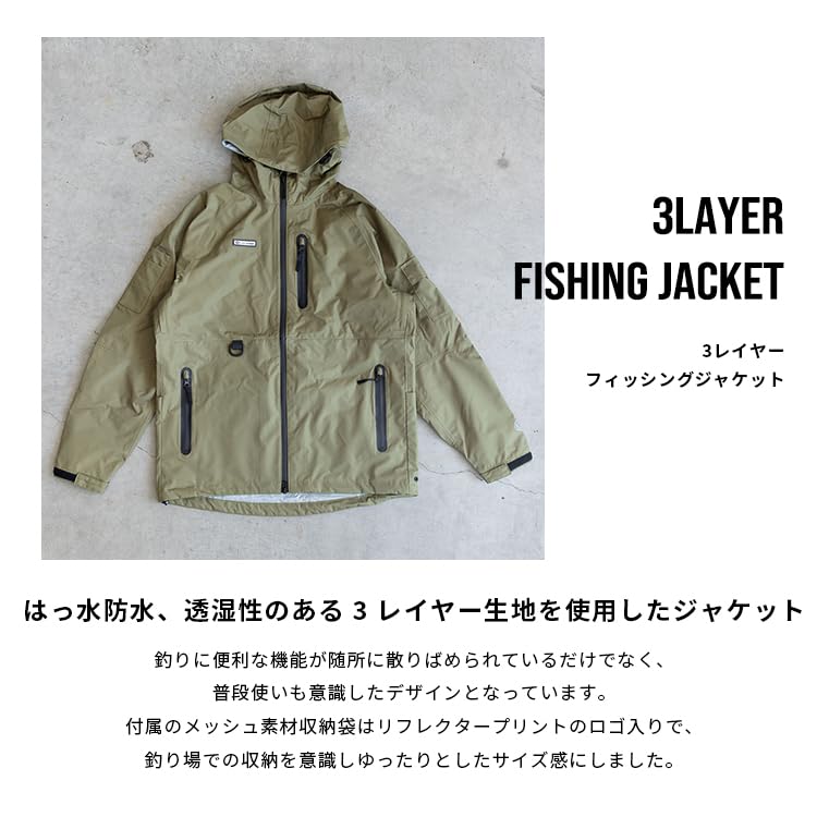 Kiu Fishing and Fishing Rain Jacket with UV 3-Layer Jacket, Waterproof, Water-Repellent, Unisex, Men's Women's, Water-Resistant, Breathable,