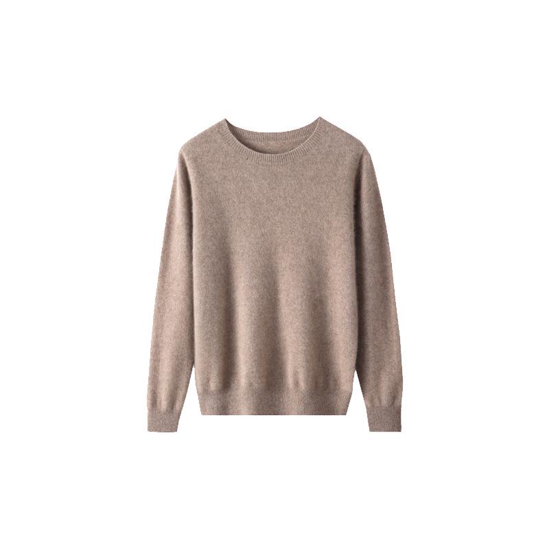 Women's Autumn/Winter Round Neck Pure Cashmere Knit Sweater