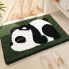Tappetino per Pavimento Bagno Imitazione Cashmere Cartone Animato Panda Rosso Tappetino Morbido Assorbi Umidità per Gabinetto Tappetino Antiscivolo per Bagno di Casa