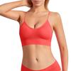 Women's Y Back Sports Bra - Padded Low Impact Spaghetti Thin Strap Workout Yoga Top