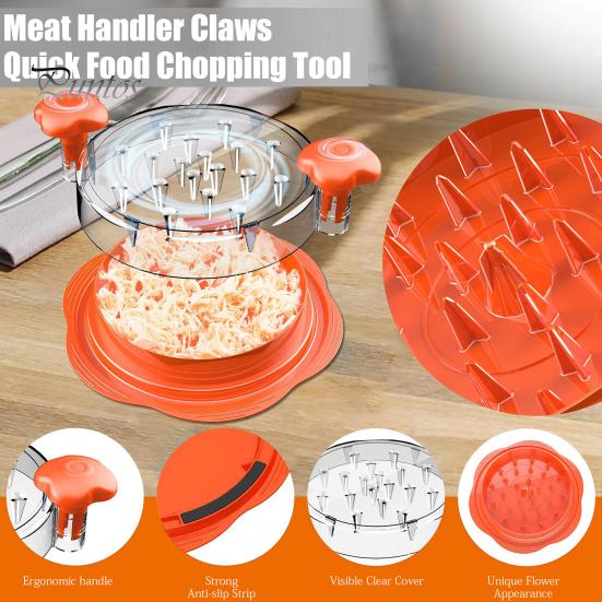 Chicken Shredder Large Chicken Breast Shredder Tool with Brush Set Ergonomic Handle BPA Free Dishwasher Safe Chicken Pork Chopper