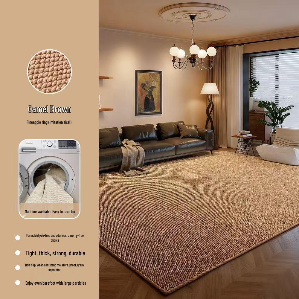 Non-Slip Faux Jute Entrance Rug - Thick, Wear-Resistant, Easy-to-Clean, Foldable, and Cuttable