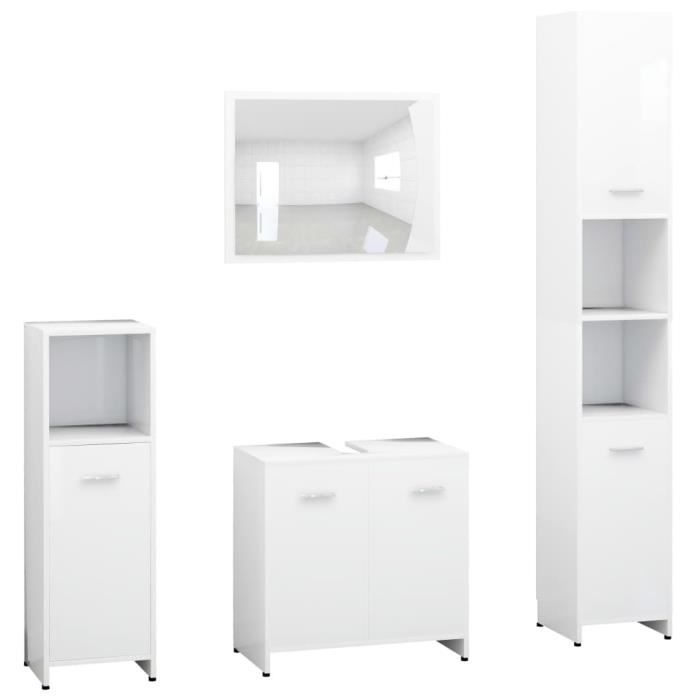 VidaXL Bathroom Furniture Set 4 Pcs White Chipboard