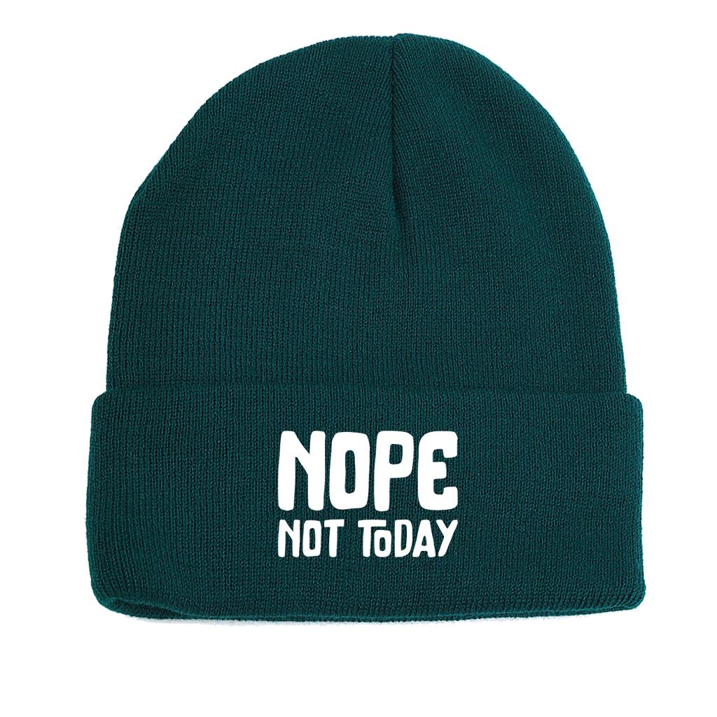 “NOPE Not Today” Print Winter Hats Unisex Warm Hat Beanie Skullcap Autumn Slouchy Knitted Cap Beanie Ideal Choice For Cycling