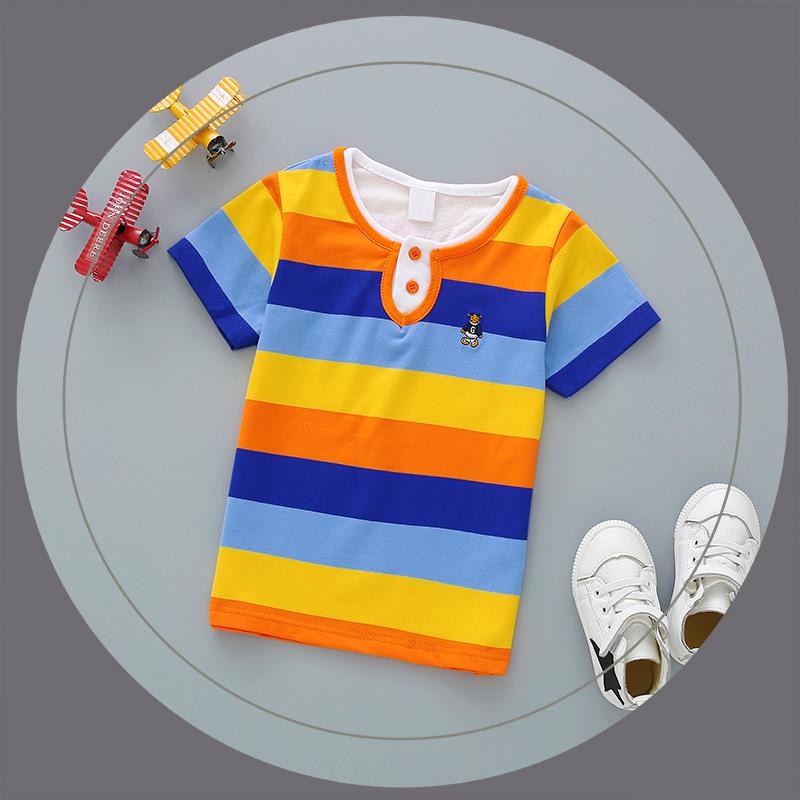 Summer Pure Cotton Elastic Combed Cotton 1-15 Years Old T-shirt Children's Clothing for Boys and Girls