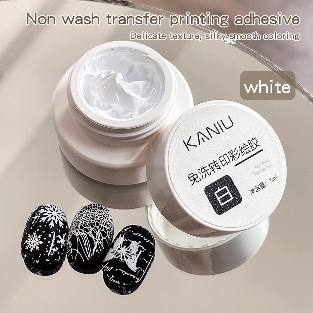 Upgraded No-Wipe Black & White Nail Stamping Gel for Solid Color Painting and Gradient Effects