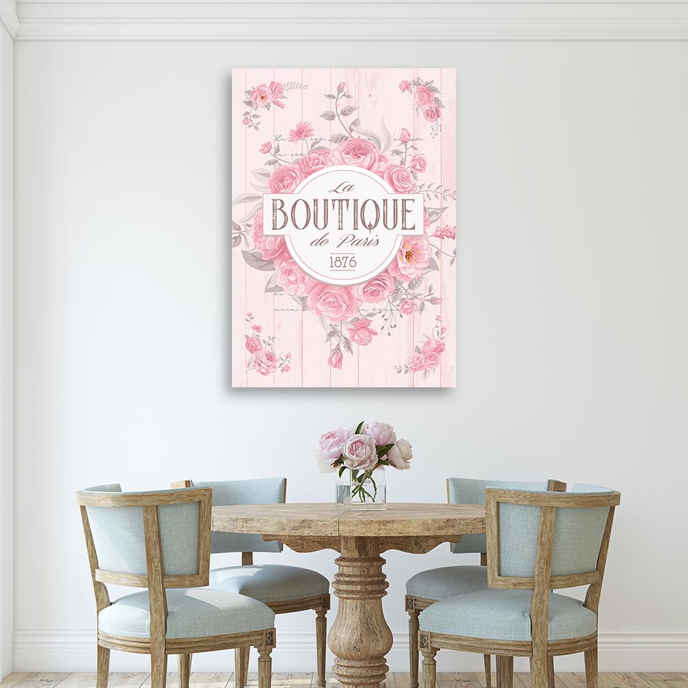 Canvas print, Shabby Chic floral inscription