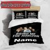 3pcs Duvet Cover Set (1*Duvet Cover + 2*Pillowcase, Without Core), Custom Name Bring Me the Horizon Pattern Bedding Set, Home Bedroom Decor Gift
