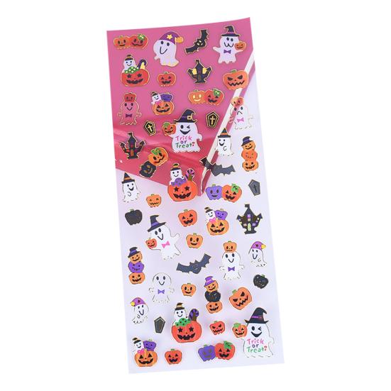 

1 лист жуткие наклейки на Хэллоуин, водонепроницаемые, с богатыми узорами, наклейки ужасов, мультяшные, горячего тиснения, украшения «сделай сам», креативные детские наклейки A