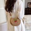 Yogodlns Vintage Woven Straw Handbag New Vacation Style Round Summer Beach Bag Fashion Crossbody Bag Ladies Messenger Bags