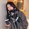 Christmas atmosphere New Year's red plaid scarf Women's winter versatile thickened senior sense Student warm scarf