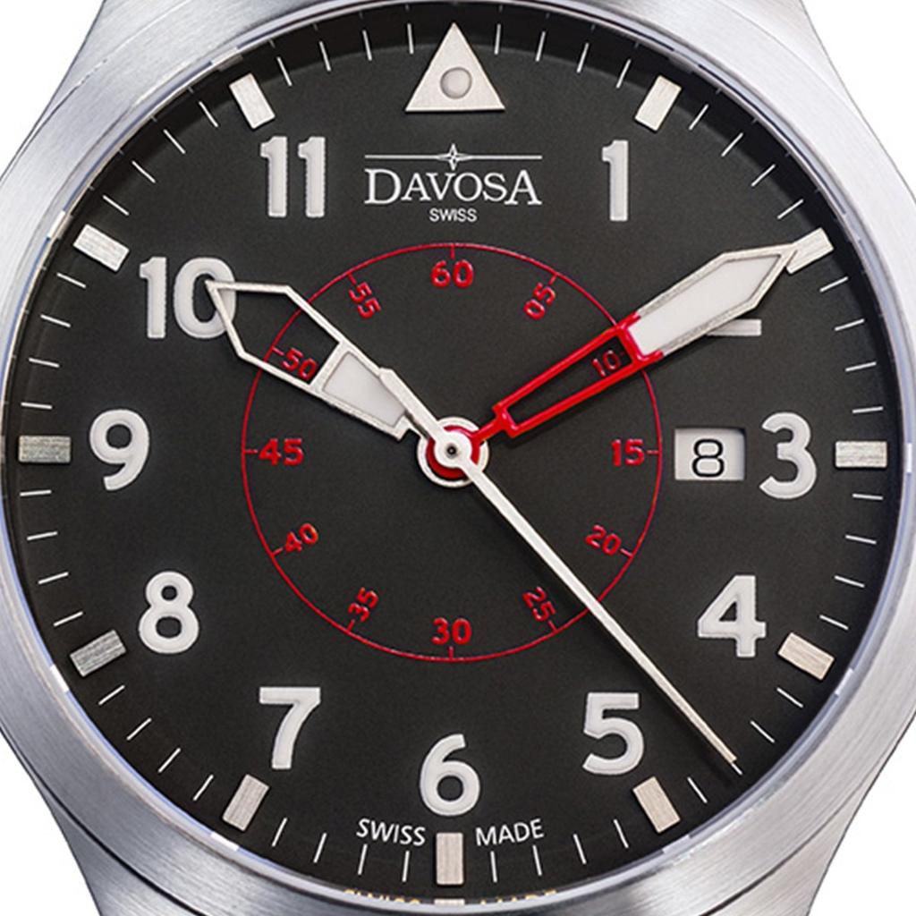 Davosa Neoteric Pilot Automatic Watch with Date Swiss-Made Display, Men's, Orange, 161.565.56