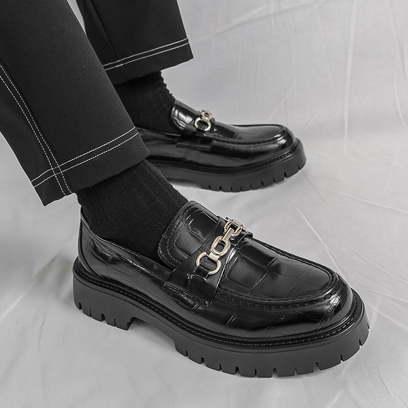 Men's Shoes Large Size British Style Business Leather Shoes Men's Versatile Leather Shoes Men's Foot Platform Loafers