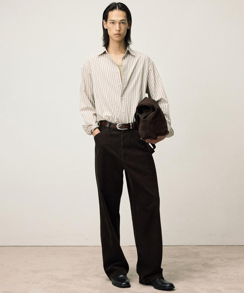 IL CORSO Jordi Standard Corduroy Wide Pants Brown Iepa5F001W2