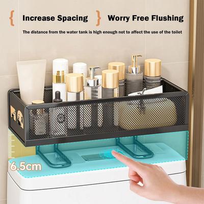 Space Save 1 Tier Toilet Storage Rack No Drilling Iron Bathroom Organizer Paper Holder Over The Toilet Shelf Over The Toilet