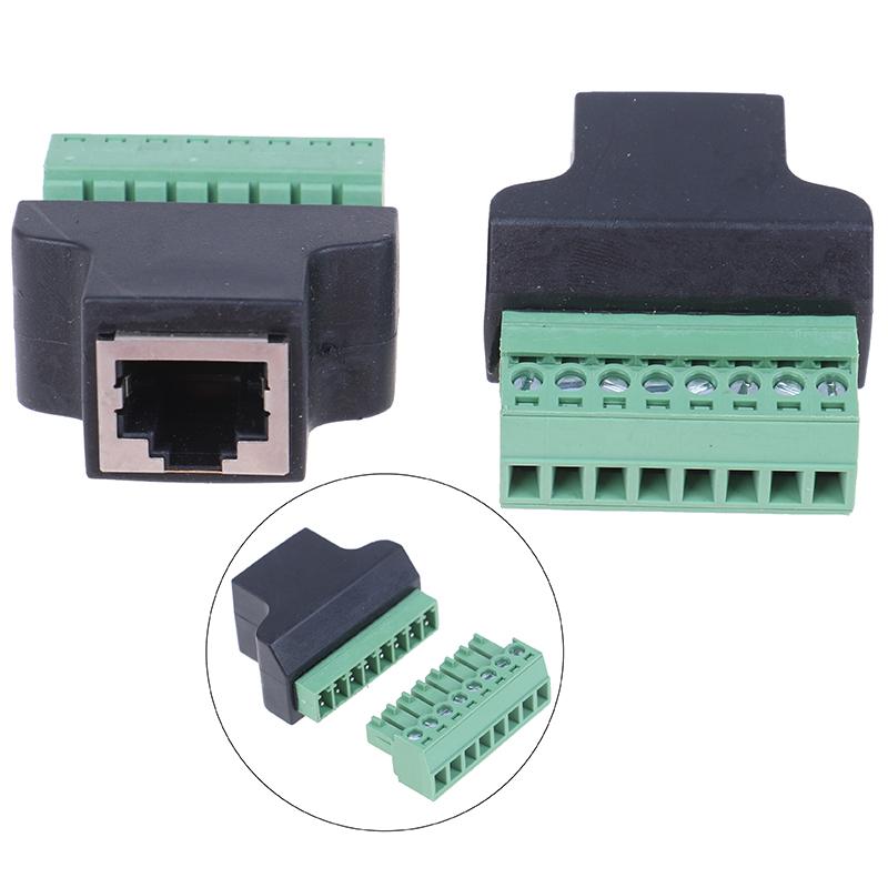 For CCTV DVR RJ45 To Screw Terminal Adaptor Rj45 Female To 8 Pin Connector