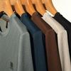 Höst Långärmad T-shirt Herr Underkläder Herrkläder Unga och Medelålders Rundhals Mode Trendig Tröja