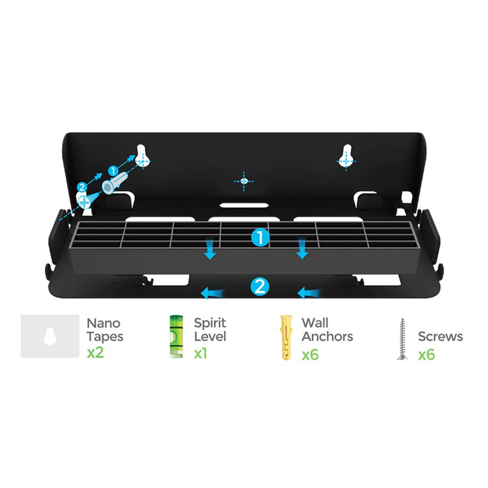Wall Mount with Game Card Slots and 4 Joy-Con Hanger Metal Wall Bracket Console Holder Stand for Switch/OLED Game Storage Rack