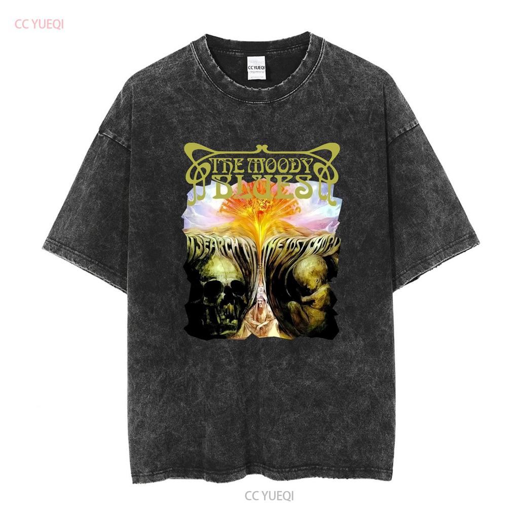 Pánské tričko The Moody Blues Search of Lost Chord Vtipné Černé Bavlněné Vintage Prané Streetwear Unisex Prodyšné Mírně Ležérní
