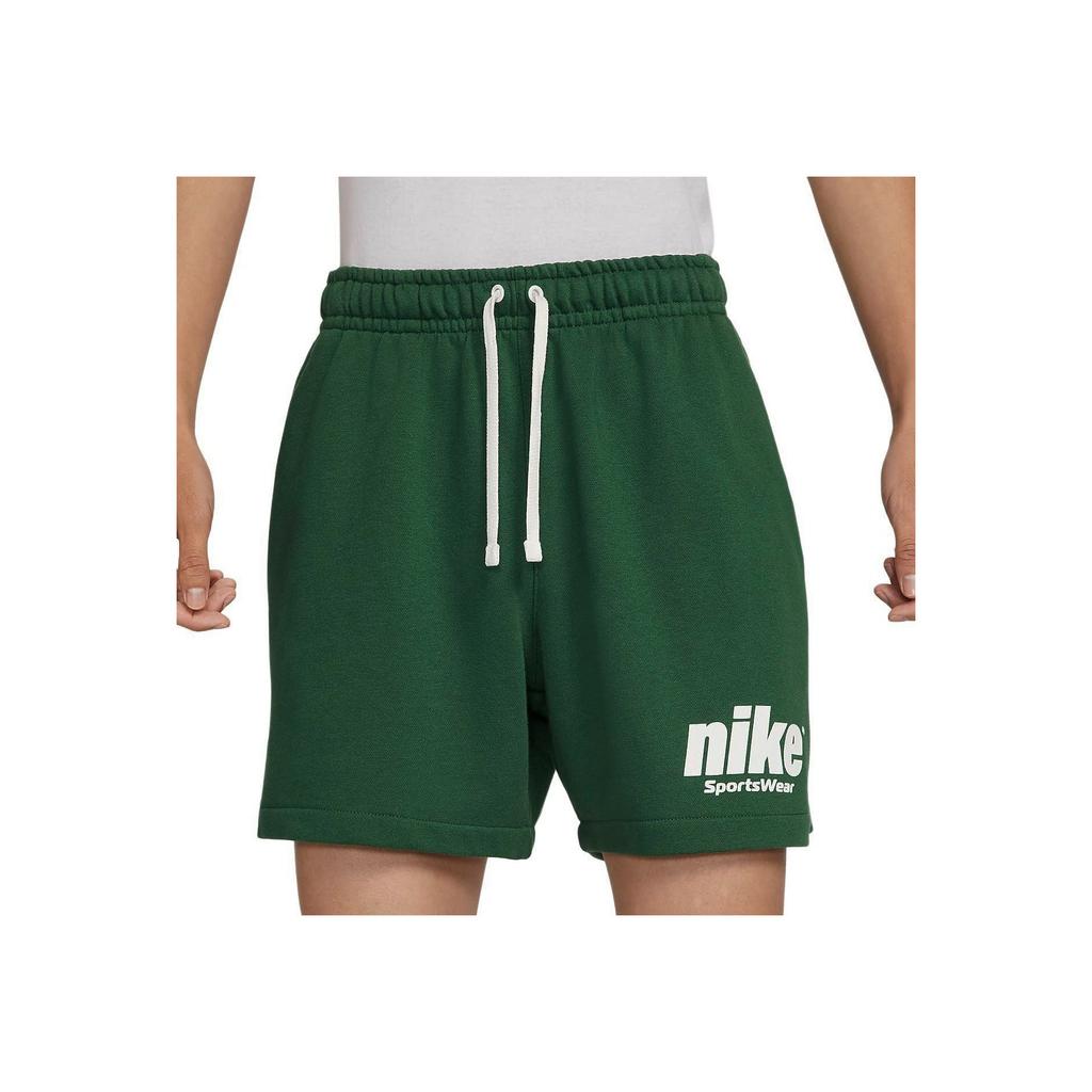 Nike Sportswear Club French Style Comfortable Letter Print Drawstring Casual Shorts Men Shorts Canyon-Green HQ1642-341