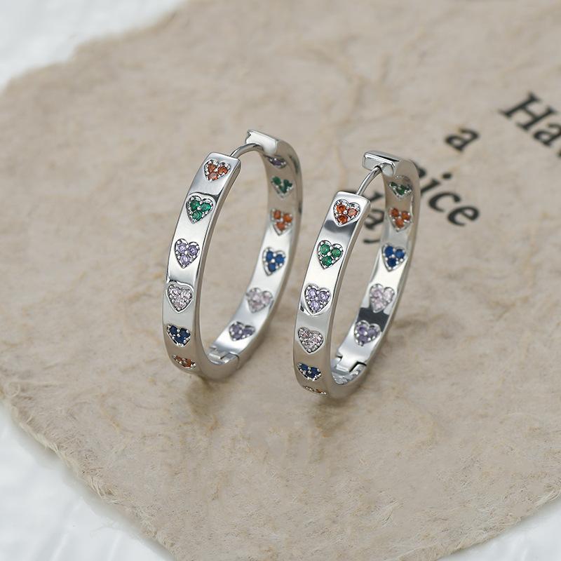 

Серьги Circle Love Zircon, серьги Niche Design Sense High-Grade Cold Wind, серьги Temperament Celebrity для женщин 14k