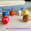 Creative 3D Basketball Football Keychain Handmade Resin Sport Theme Decoration For Bags Keys Car Interior Gift