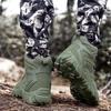 Men's Plus Size Military Combat Boots - Mid-Top Desert Workwear for Outdoor Camping and Security