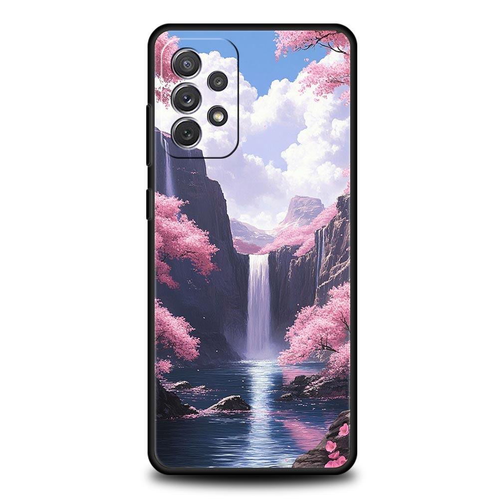 

Pink Sunset Mountain Phone Case for Samsung Galaxy A55 A35 A17 A07 A15 A13 A25 A51 A71 A72 A73 A32 A52 A52S A41 Soft TPU Shell Samsung A15