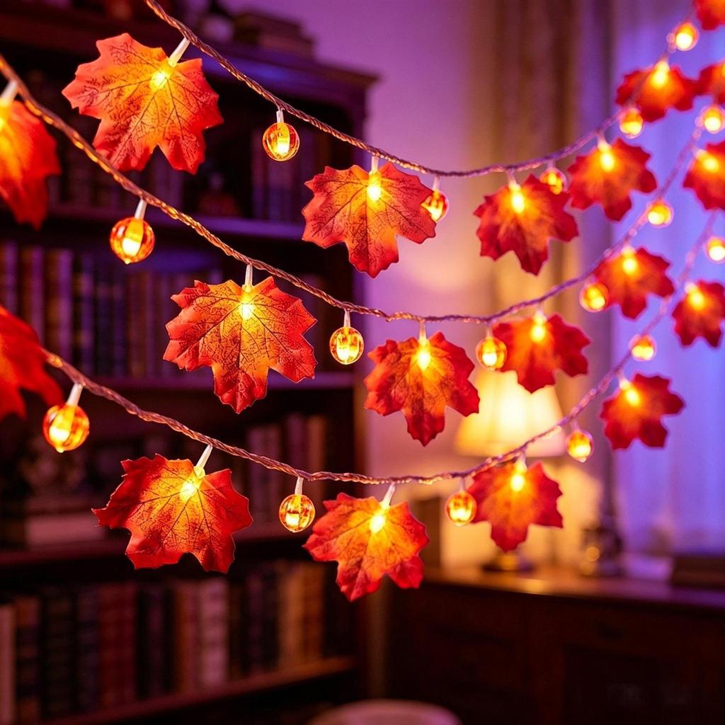 LED Pumpkin Lantern Halloween String Lights - Indoor Decorative Colored Lights for a Spooky Atmosphere