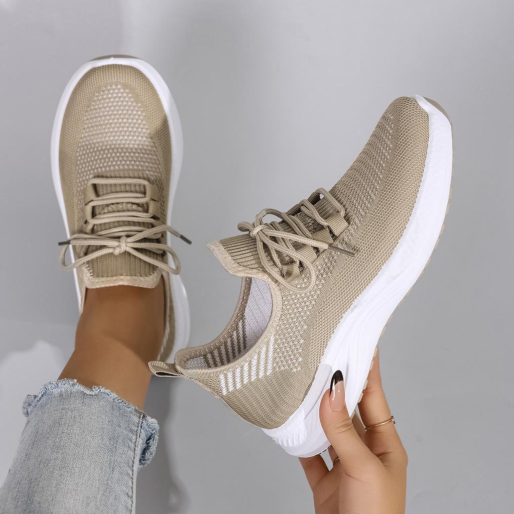 Spring And Autumn New Women'S Casual Lace-Up Sneakers, Comfortable, Breathable, Lightweight And Wear-Resistant Sports And Casual Shoes