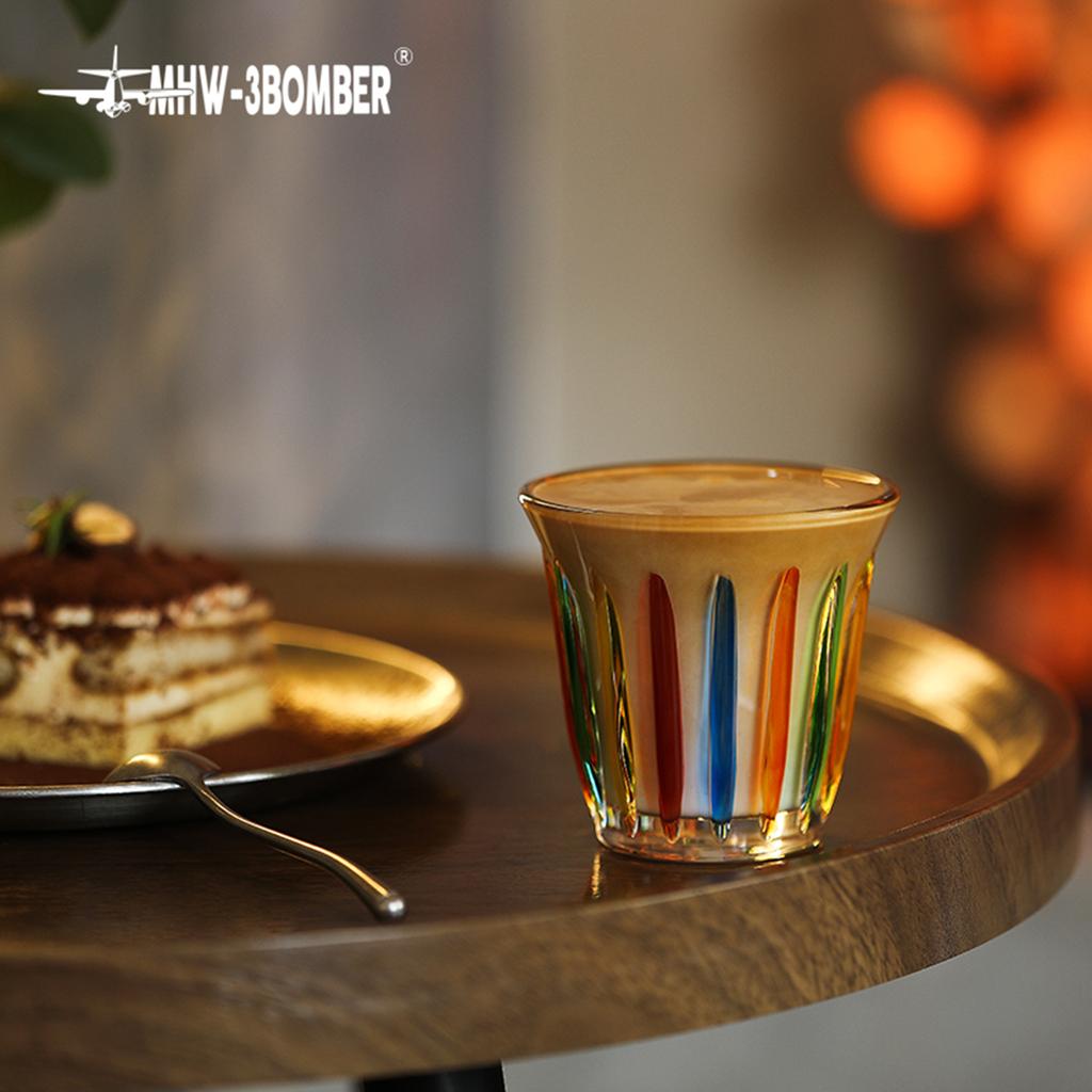 MHW-3BOMBER 200/320/480ML Glas Kaffekoppar Konst Handmålade Espressomugg Set Halkfria Dricksglas Chict Julklappar