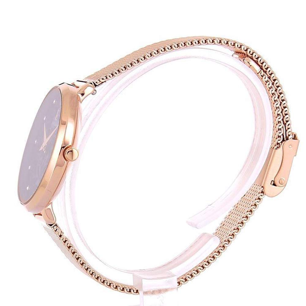 Relógio Pierre Lannier Aeolia Collection Mesh Belt P039L968 Importado Ouro Rosa x Azul Marinho [Pierre Lannier] Feminino [Produto Regular]