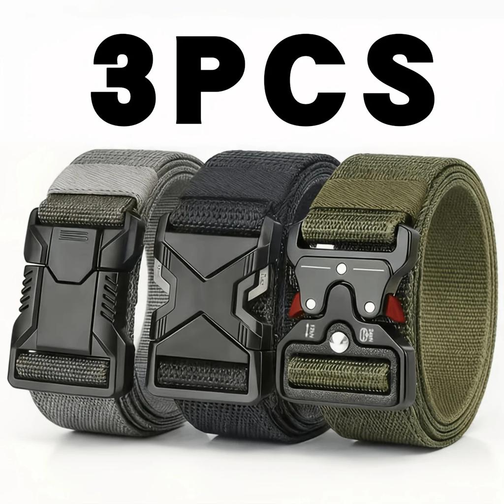 3pc Quick release belts adjustable for outdoor use durable and thick multifunctional men belt Casual golf belts for men