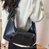 Korean Glossy Bag Women's 2025 New Lazy Wind Pleated Dumpling Bag Large Capacity Trendy Shoulder Messenger Bag